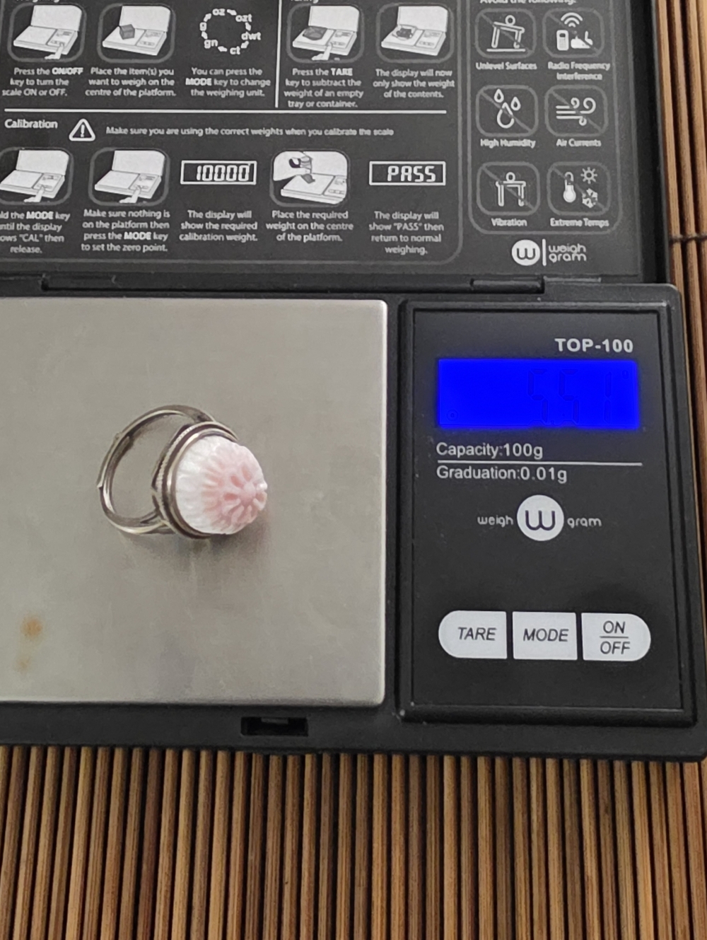 925 Silver Conch Shell Adjustable Ring - Picture 12 of 12